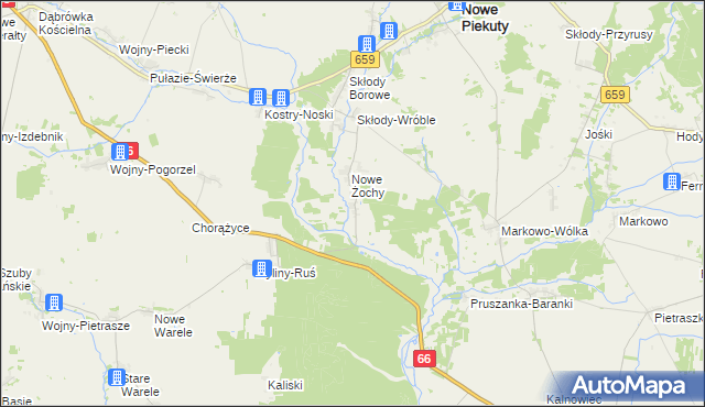 mapa Nowe Rzepki, Nowe Rzepki na mapie Targeo