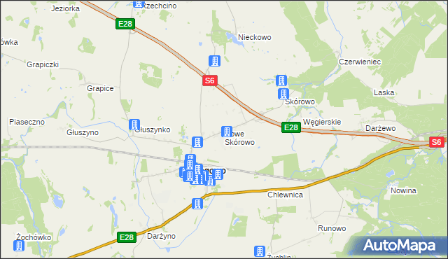 mapa Nowe Skórowo, Nowe Skórowo na mapie Targeo