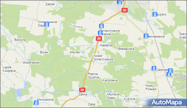 mapa Nowe Smarchowice, Nowe Smarchowice na mapie Targeo