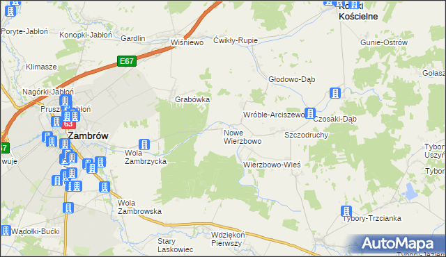 mapa Nowe Wierzbowo, Nowe Wierzbowo na mapie Targeo