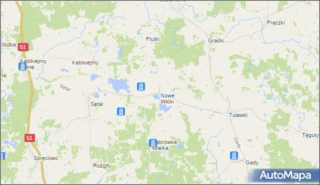 mapa Nowe Włóki, Nowe Włóki na mapie Targeo