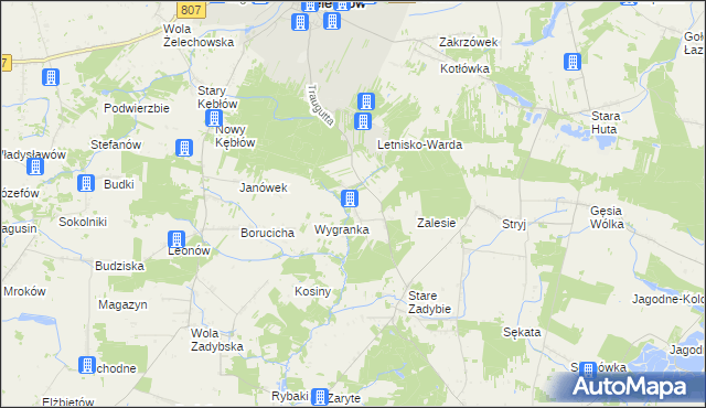 mapa Nowe Zadybie, Nowe Zadybie na mapie Targeo