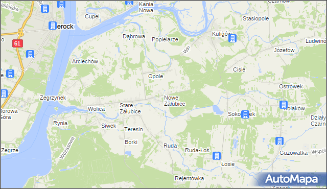 mapa Nowe Załubice, Nowe Załubice na mapie Targeo