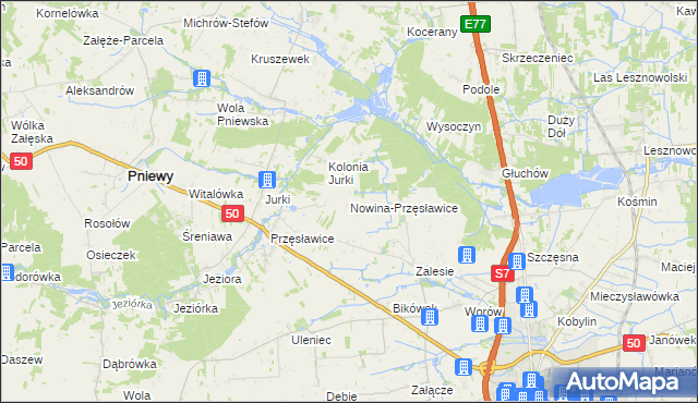 mapa Nowina-Przęsławice, Nowina-Przęsławice na mapie Targeo