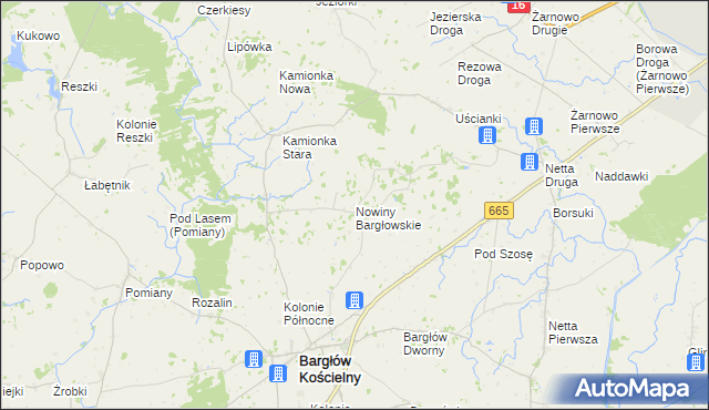 mapa Nowiny Bargłowskie, Nowiny Bargłowskie na mapie Targeo