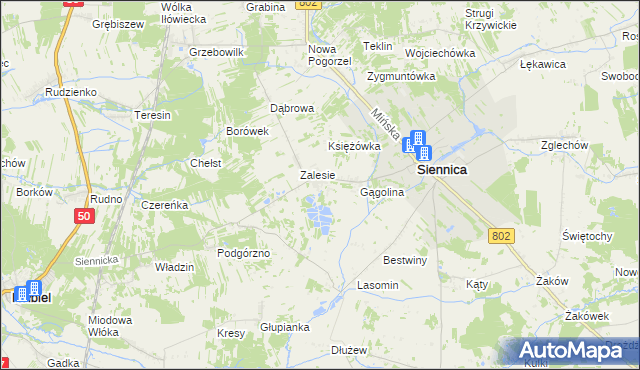 mapa Nowodwór gmina Siennica, Nowodwór gmina Siennica na mapie Targeo