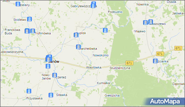 mapa Nowokolno, Nowokolno na mapie Targeo