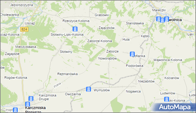 mapa Noworąblów, Noworąblów na mapie Targeo