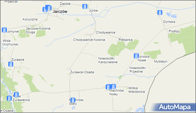 mapa Nowosiółki Kardynalskie, Nowosiółki Kardynalskie na mapie Targeo