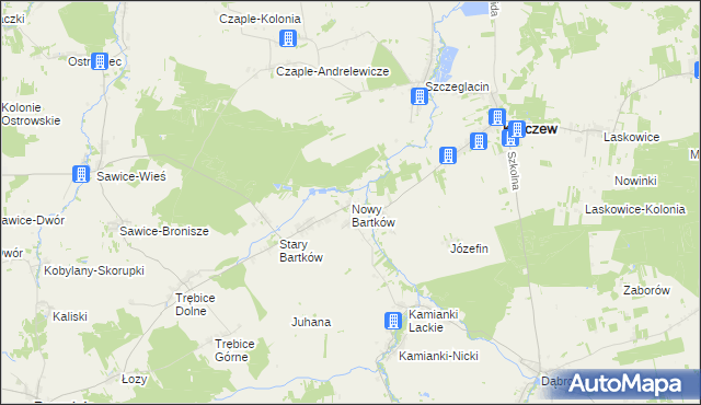 mapa Nowy Bartków, Nowy Bartków na mapie Targeo