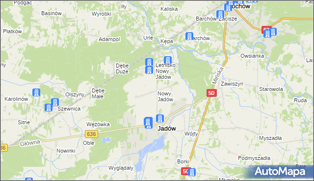 mapa Nowy Jadów, Nowy Jadów na mapie Targeo