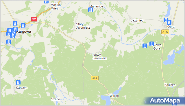 mapa Nowy Jaromierz, Nowy Jaromierz na mapie Targeo