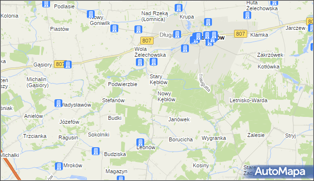 mapa Nowy Kębłów, Nowy Kębłów na mapie Targeo