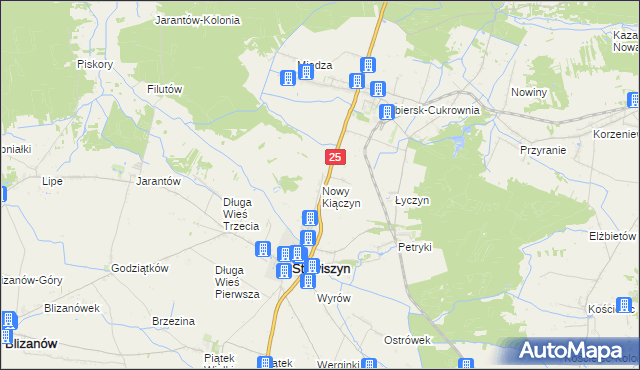 mapa Nowy Kiączyn, Nowy Kiączyn na mapie Targeo