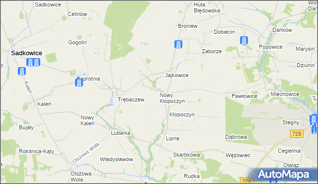 mapa Nowy Kłopoczyn, Nowy Kłopoczyn na mapie Targeo