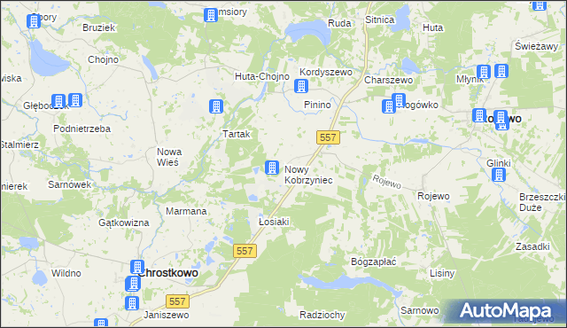 mapa Nowy Kobrzyniec, Nowy Kobrzyniec na mapie Targeo