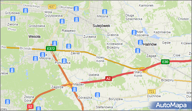 mapa Nowy Konik, Nowy Konik na mapie Targeo