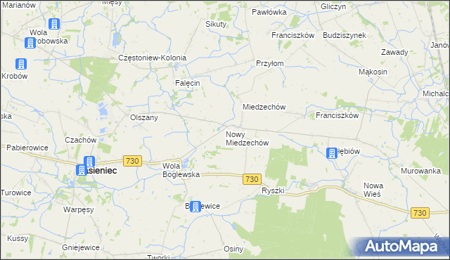 mapa Nowy Miedzechów, Nowy Miedzechów na mapie Targeo