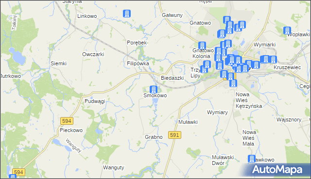 mapa Nowy Młyn gmina Kętrzyn, Nowy Młyn gmina Kętrzyn na mapie Targeo