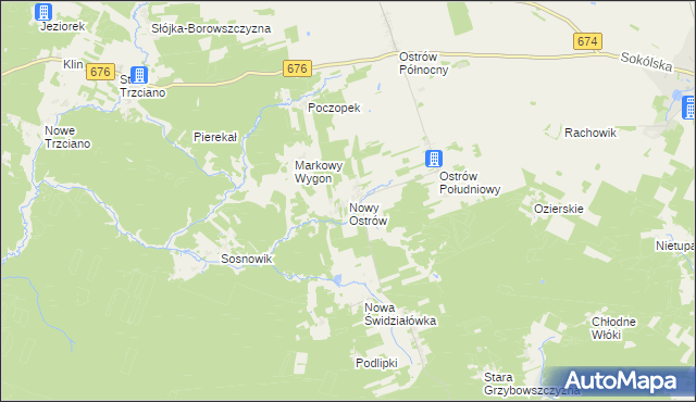 mapa Nowy Ostrów gmina Szudziałowo, Nowy Ostrów gmina Szudziałowo na mapie Targeo