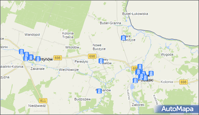 mapa Nowy Pawłów, Nowy Pawłów na mapie Targeo