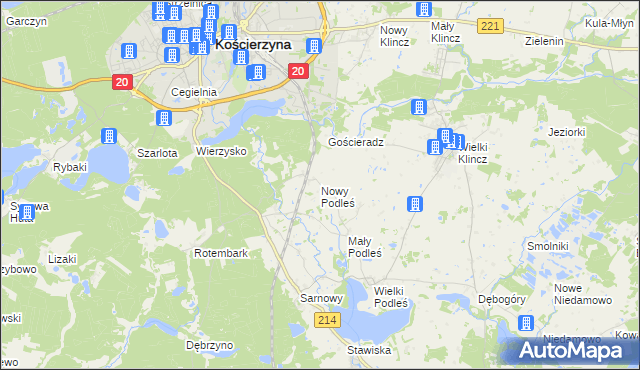 mapa Nowy Podleś, Nowy Podleś na mapie Targeo