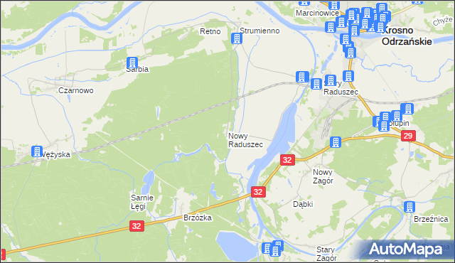 mapa Nowy Raduszec, Nowy Raduszec na mapie Targeo