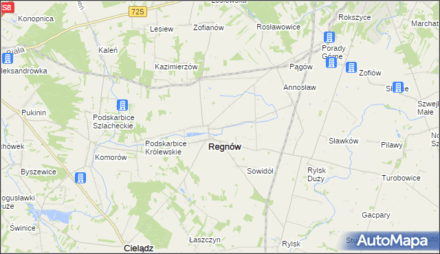 mapa Nowy Regnów, Nowy Regnów na mapie Targeo