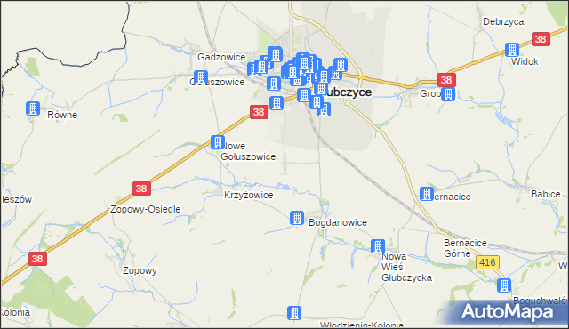 mapa Nowy Rożnów, Nowy Rożnów na mapie Targeo