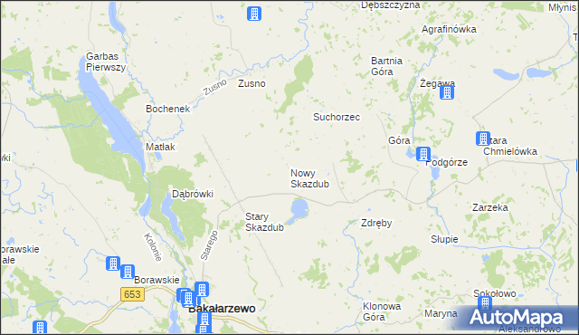 mapa Nowy Skazdub, Nowy Skazdub na mapie Targeo