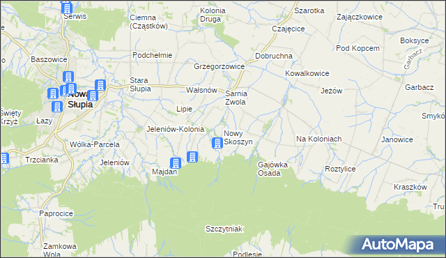 mapa Nowy Skoszyn, Nowy Skoszyn na mapie Targeo