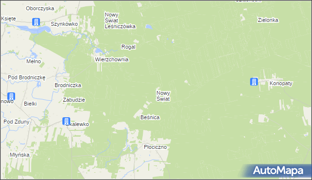 mapa Nowy Świat gmina Górzno, Nowy Świat gmina Górzno na mapie Targeo