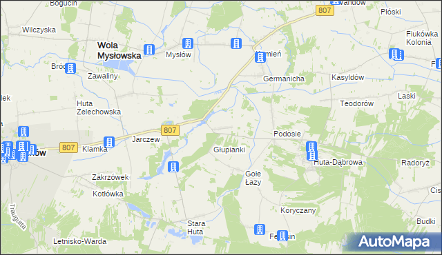mapa Nowy Świat gmina Wola Mysłowska, Nowy Świat gmina Wola Mysłowska na mapie Targeo