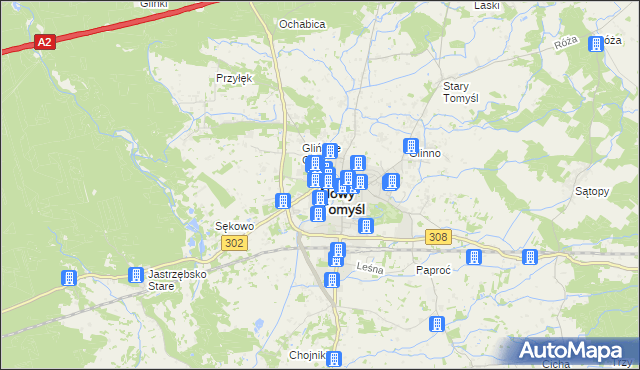mapa Nowy Tomyśl, Nowy Tomyśl na mapie Targeo