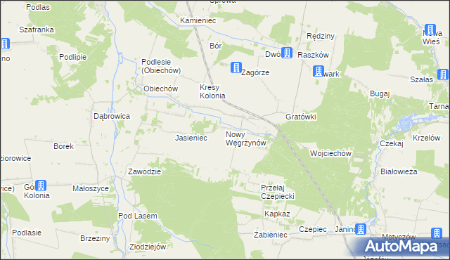 mapa Nowy Węgrzynów, Nowy Węgrzynów na mapie Targeo