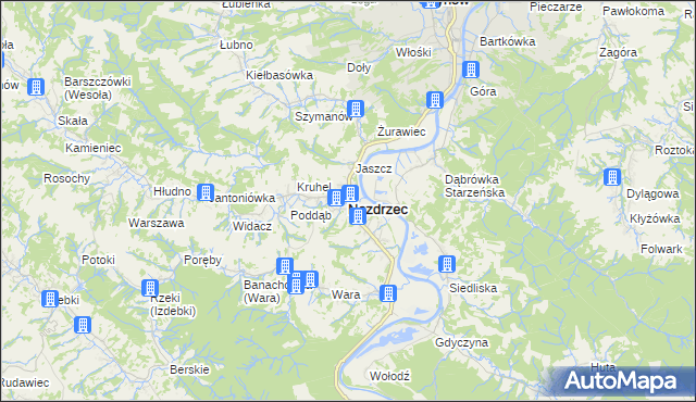 mapa Nozdrzec, Nozdrzec na mapie Targeo