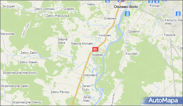 mapa Nożewo, Nożewo na mapie Targeo
