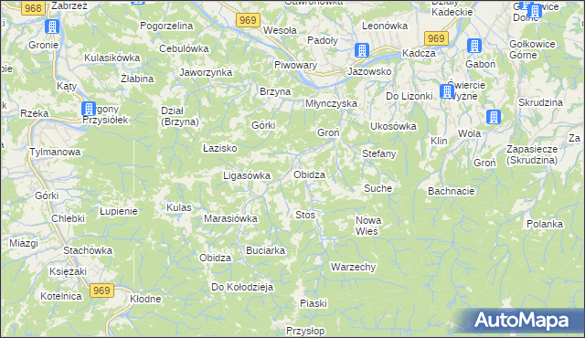 mapa Obidza, Obidza na mapie Targeo