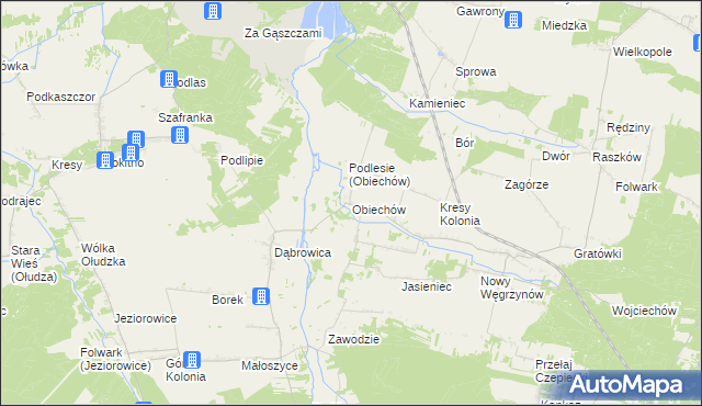 mapa Obiechów, Obiechów na mapie Targeo