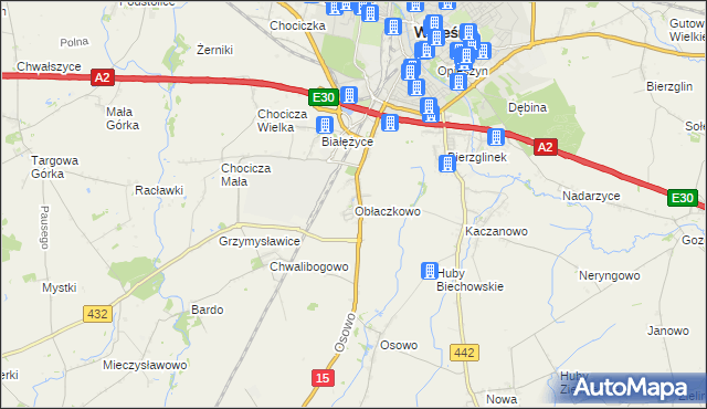 mapa Obłaczkowo, Obłaczkowo na mapie Targeo