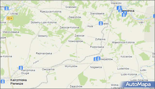 mapa Obliźniak, Obliźniak na mapie Targeo