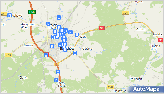 mapa Obłotne, Obłotne na mapie Targeo