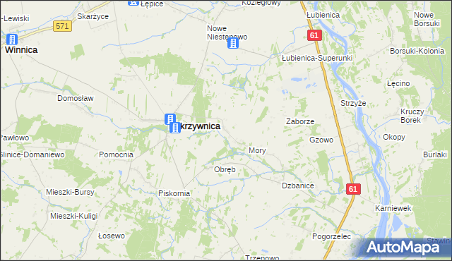 mapa Obrębek, Obrębek na mapie Targeo