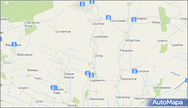 mapa Ochla, Ochla na mapie Targeo