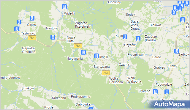 mapa Ociesęki, Ociesęki na mapie Targeo