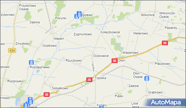 mapa Oczkowice, Oczkowice na mapie Targeo