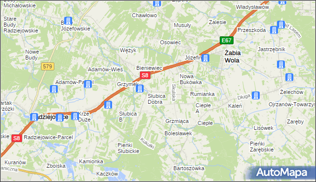 mapa Oddział, Oddział na mapie Targeo