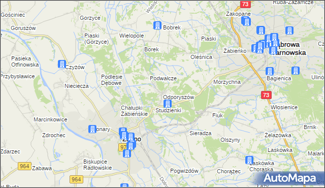 mapa Odporyszów, Odporyszów na mapie Targeo