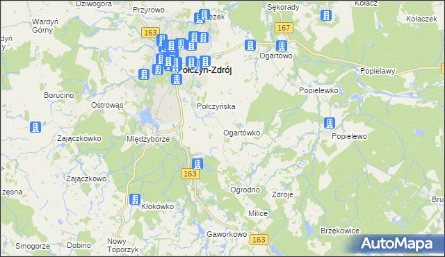 mapa Ogartówko, Ogartówko na mapie Targeo