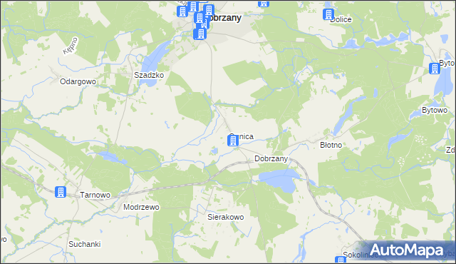 mapa Ognica gmina Dobrzany, Ognica gmina Dobrzany na mapie Targeo